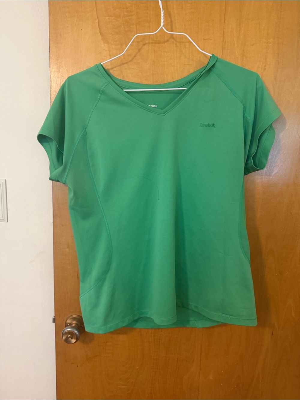 Reebok Bright Green V-Neck Performance Tee